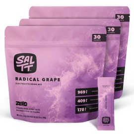 Keto Chow SALTT Electrolytes Powder Flavored Drink Mix - Radical Grape - 90 Hydration Packets - Magnesium, Potassium, Sodium, Trace Minerals - Zero Sugar & Gluten Free - 3 Packs of 30