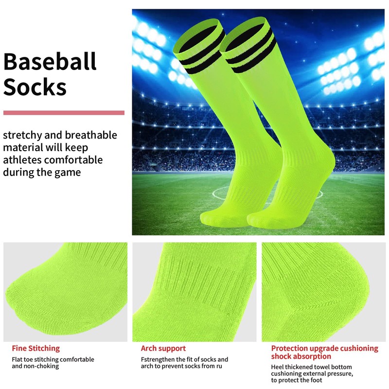 AWAYTR Youth Baseball Socks and Belt - Kids Softball Belts