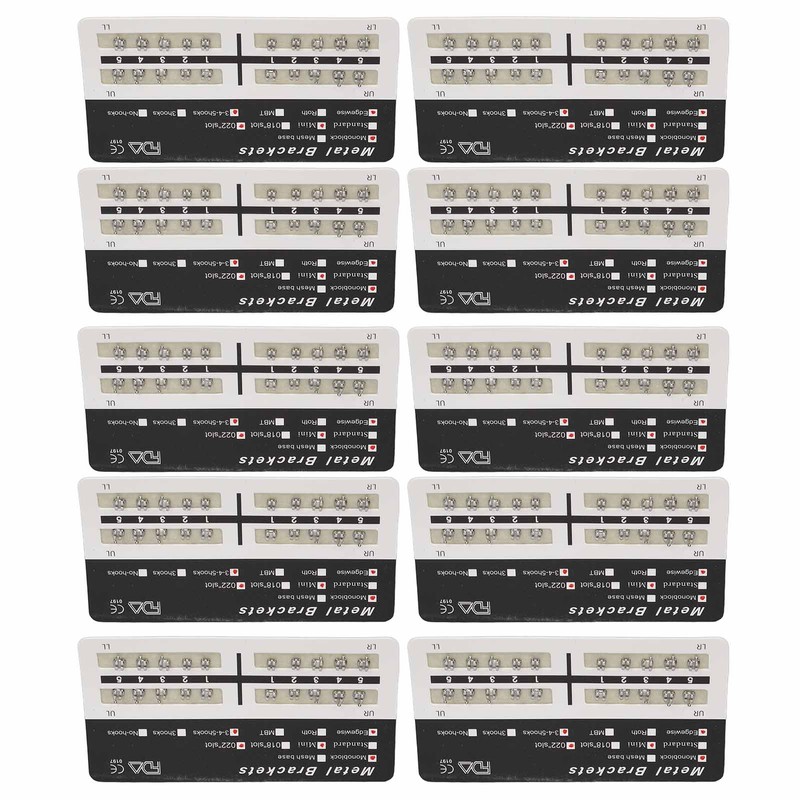 Teeth Edgewise Brackets 0.022in Slot 345 Hooks Rustproof Mini Metal