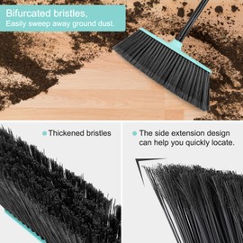 KeFanta Outdoor Broom for Floors, 53" Long Handle Angle Broom for Sweeping Indoor Concrete Courtyard Garage Patio Home Kitchen Office Lobby