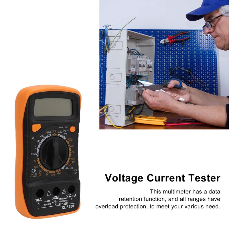 XL830L Digital Multimeter With Backlit, Data Retention Function, Material Voltage