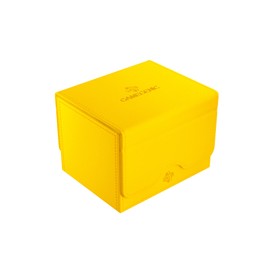 Sidekick 100+ XL Convertible Deck Box | Sideloading Card Storage with Removable Cover Clips Holds 100 Double-Sleeved Cards in Extra Thick Inner Sleeves Yellow Color Made by Gamegenic (GGS20096ML)