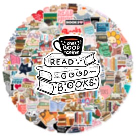 Pack of 100 Reading Stickers for Motorcycle, Bicycle, Computer, Bumper, Laptop, Car, Fridge, Bicycle, Waterproof Vinyl Book Stickers, Gift for Children Adults, Inspirational Book Lovers Stickers