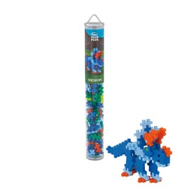 Plus-Plus 9604094 Kreativ-Bausteine Tube, Triceratops, Dinosaurier, Geniales Konstruktionsspielzeug, 100 Teile, Mehrfarbig, Mehrfarbig