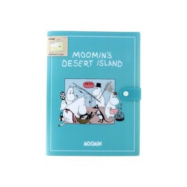 Sun-Star Stationery S2175940 Moomin Goods, Clear File, Multi-functional, Button Included, 4 Pockets, Mint Green