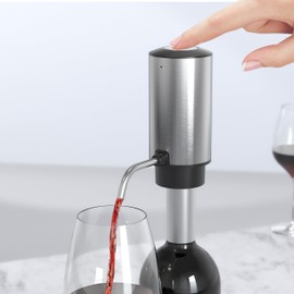 UNICHERRY Electric Wine Aerator Pourer One Touch Wine Accessories Rechargeable 2-in-1 Automatic Wine Decanter Stainless Steel Wine Dispenser Gifts for Wine Lovers