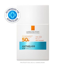 La Roche-Posay Anthelios UVAir Protector Solar Invisible y Ultraligero FPS50+ con Ácido Hialurónico, Niacinamida y Sistema Avanzado de Filtros UVA/UVB