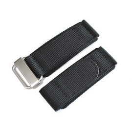 [Import King Original] Watch Parts, Bell & Ross Compatible with BR01, BR03, BR-X1, Nylon Belt, External Product, Velcro Strap, Black, 0.9 inches (24 mm)
