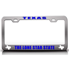 Custom Brother - Texas The Lone Star State Texas Map Style Metal Car SUV Truck License Plate Frame Ch t14