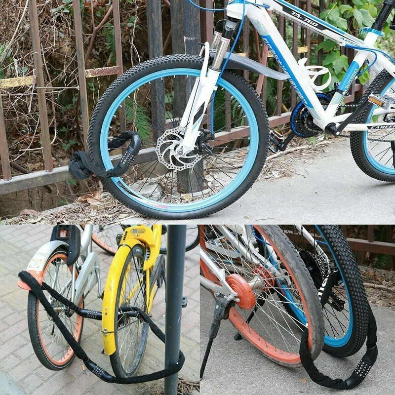 VWPEYY 120 cm Bicycle Lock Combination Lock Steel Number Lock