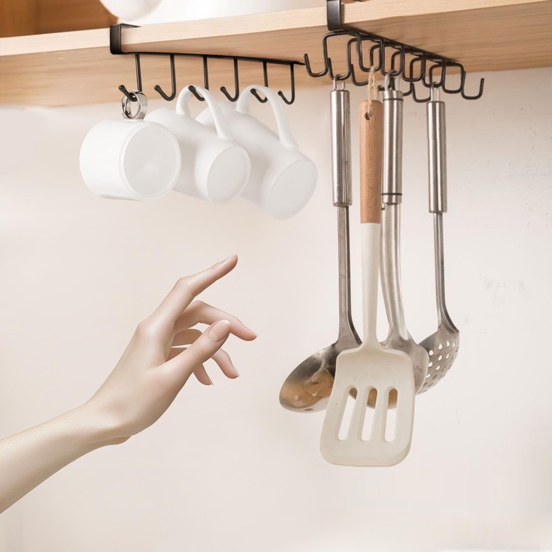 LIUCONGBD Pack of 2 Kitchen Cup Holders, Cupboard Organiser, Cupboard