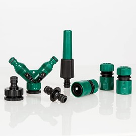 PowerTec Garden 8 Piece Garden Hose Connector Set (Connection Kit, Accessory Kit, Hose Connection Kit)