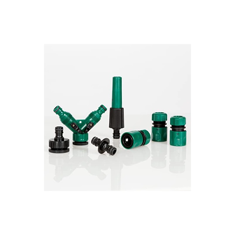 PowerTec Garden 8 Piece Garden Hose Connector Set (Connection Kit,