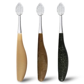RADIUS Toothbrush Source Floss Brush BPA Free & ADA Accepted Improve Gum Health & Reduce Gum Issues - Soft - Cornstarch/ Wood/Money - Pack of 3