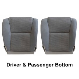 Priprilod Gray Cloth Driver & Passenger Side Bottom Replacement Seat Cover Compatible with Toyota Tacoma 2009 2010 2011 2012 2013 2014 2015