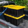 Sterilite 4-Pack Industrial Tote, Plastic Storage Container Bins with Lids,