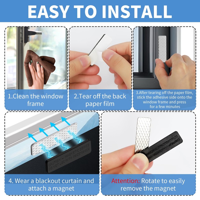 Curtain Magnets Closure, Kaluofan 20Pairs Blackout Blind Accessory Magnets
