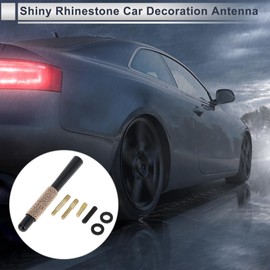 RATCHROLL 1 Set Universal Car Signal Antenna 4.72" Bling Rhinestone Polished Finish Antenna for Decoration Aluminum Alloy Material Champagne