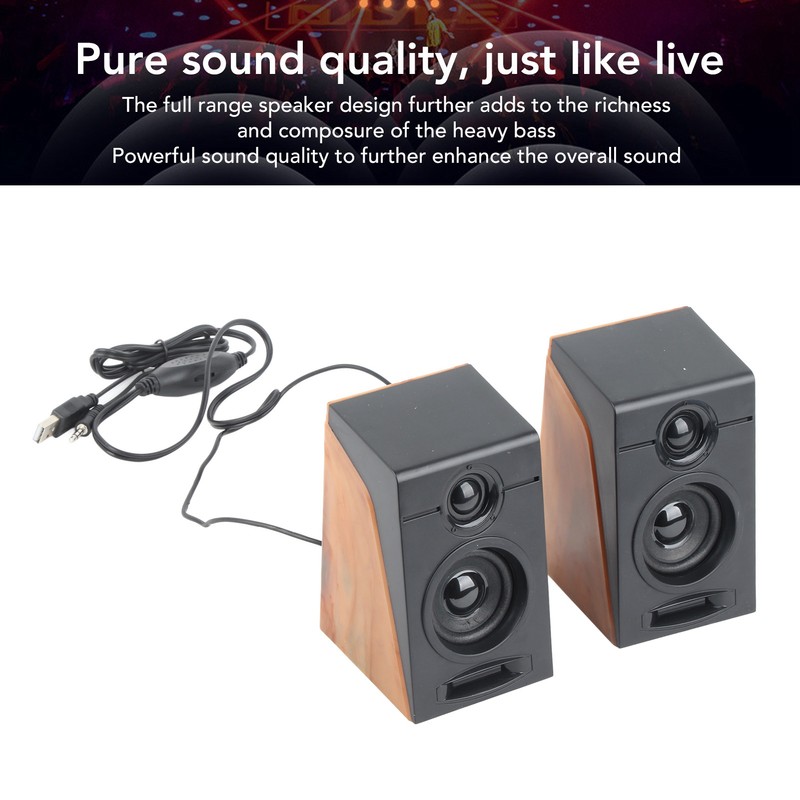 PC Speakers HiFi Deep Bass Adjustable Volume Plug and Play