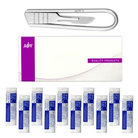 MJW Foldable Scalpel Handle No. 3 with 10 Blades Scalpel Holder No.10 Stainless Steel for Medical Scalpel B.P Handle Craft Handle Arts and Crafts Blades