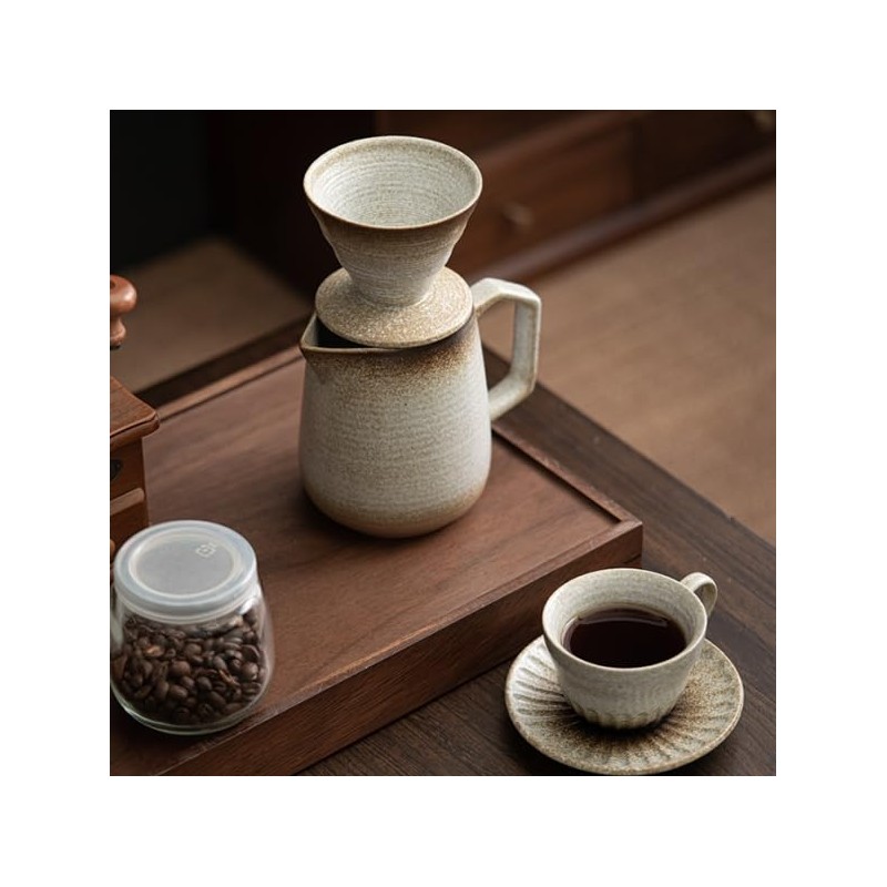 HYAXGM Pour Over Coffee Maker,Ceramic Coffee Maker With 100 pcs