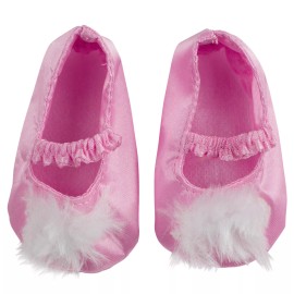 MangoPeaches 18" DOLL, Easter PINK FUZZY SLIPPERS, Fits American Girl Dolls