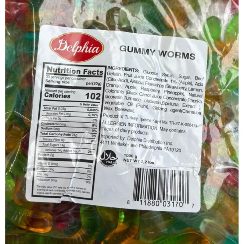 2.2 LB Gummy Candy - Dye Free & HALAL Certified