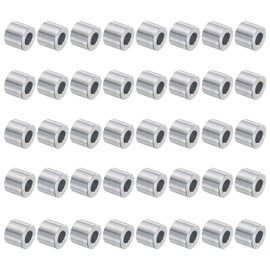 QUARKZMAN 40pcs Aluminum Spacer 5mm Bore x 10mm x 9mm Screw Spacer Bushing Smooth Surface Round Metal Spacer for M5 Screws, Bolts and Rods