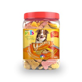 Fancy Pets Yummy Premios para Perro Sabores Surtidos Carne, Pollo, Tocino, Queso y Chocolate con 400 Gramos