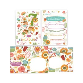 Junapack 12 Invitation Cards with 12 Envelopes for 7th Children's Birthday Party Invitation for Seventh Birthday Girl Fairy Fairy