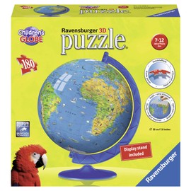 Ravensburger XXL Children's Globe 180 Piece 3D Jigsaw Puzzle Ball for Kids and Adults - Easy Click Technology Means Pieces Fit Together Perfectly