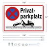 SINMAO Private Parking Sign with Post Holder Aluminium 30 x