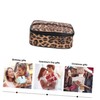 Minkissy Leopard Print Travel Cosmetic Bag Multi-Function Portable Toiletry Case