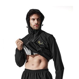 Negash Zipper Sauna Suit with Hood - Ultimate Sweat Suit for WeightLose, Men's Sauna Suit | Intense Workout Gear for Men