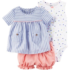 Carter's Baby Girls' 3-Piece Striped Dot Set 9 Months