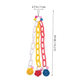 SUPVOX Parrot Hanging Plastic Chain Woven Ball for Birds Molar for Parrots Durable Bird Bite Engaging Plaything for Cockatiels and Parakeets