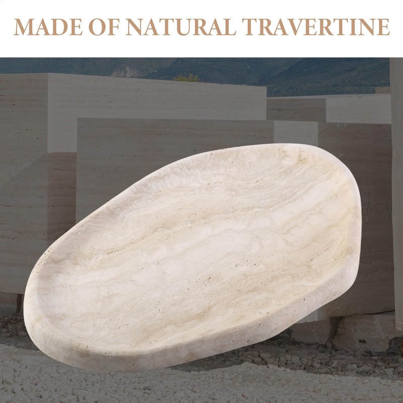 Koville Luxurious Natural Marble Vanity Tray, Cloud Shape Serving Stone