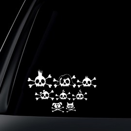 World Design Skull Family Car Decal/Sticker
