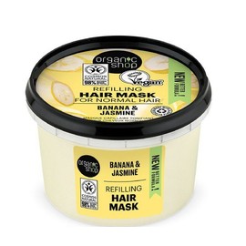 Natura Siberica Organic shop Banana & Jasmine Hair Mask, Hair mask for fast volume, Organic Jasmine & Banana, 250ml.