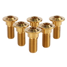 UHDFBDHF 6Pcs Titanium Bolt M8 x 20mm 25mm Motorcycle Rear Brake Rotor Screw (Gold, M8x20mm)