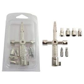 Dönges MFS Multifunctional Key 122 x 64 mm (MFS Fire Engine Key), External Square 6-10 mm, Inner Triangle 8 and 9 mm, Inner Square 5, 7 and 8 mm, Phillips Screws, Slotted Screws