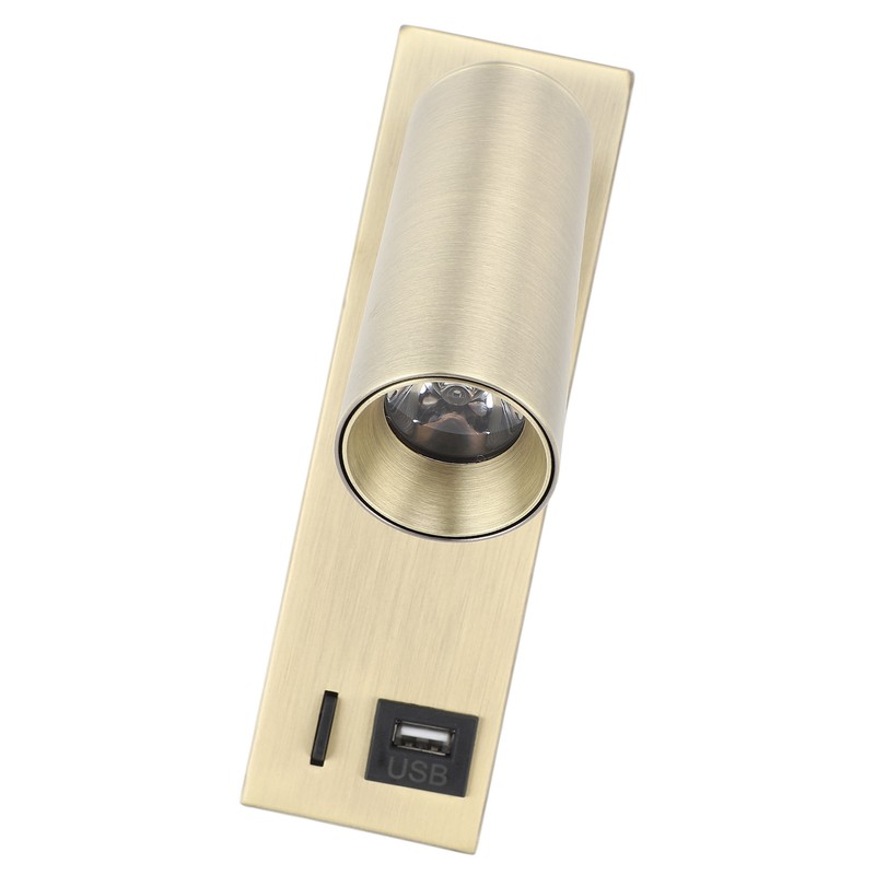 LED Wall Mounted Spotlight Adjustable Angle USB Port Design Stylish