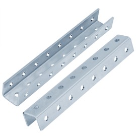 2 PCS 15-3/8" U Shaped Splice Fittings Strut Connector Bracket External Channel Coupler, 6 Gauge Metal Joiner Support Fit for 1/2" Bolt in 1-5/8" Strut Channel, Steel Electrogalvanized