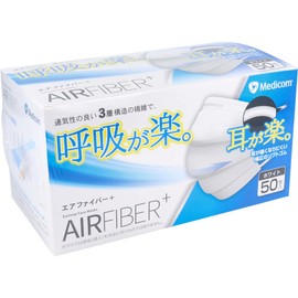A.R. Medicom Ink Asia Limited Air Fiber Plus Mask, White, Pack of 50