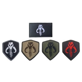 Antrix Juego de 5 parches de escudo de mercenario con diseño de calavera de película, parche militar