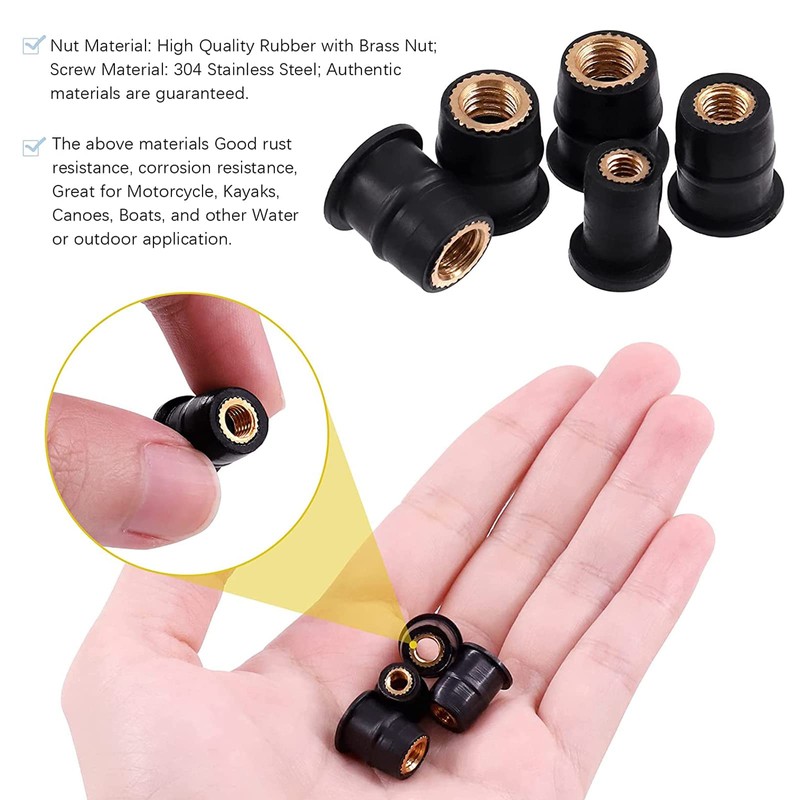 M4 M5 M6 Bolts and Nuts Sets,60Pcs Well Nut Expansion