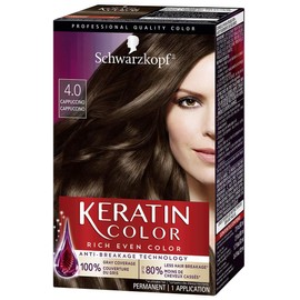 Schwarzkopf Keratin Color Permanent Hair Color Cream, 4.0 Cappuccino, 1 Count