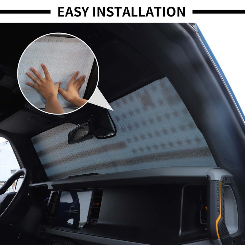 JWWY Windshield Sunshade Window Sun Shade for 2021-2025+ Ford Bronco