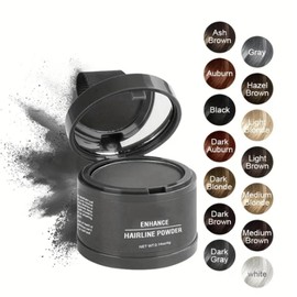 Hairline Powder, Multi-functional Hairline Powder Root Cover Up Shadow Powder, Enhance Hairline Powder Instantly Conceals Thin Hair, Root Touch Up Hair Powder (Dark Brown, 1.7 Inch)