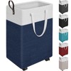 HomeHacks 90L Rolling Laundry Hamper with 4 Smooth Wheels, Collapsible